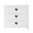 Commode Valentine 3 tiroirs blanche