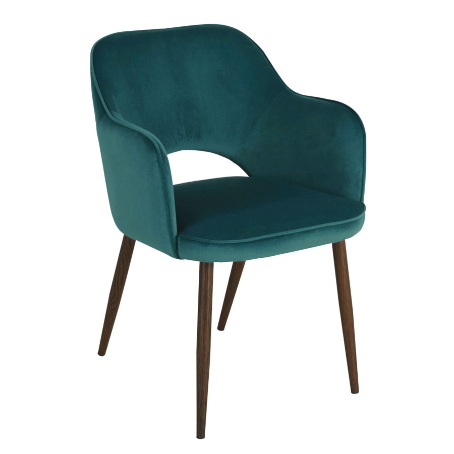 Fauteuil à diner professionnel Sacha Business en velours Vert botanique