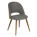 SYSLEY - Chaise grise et pieds en bois de chêne