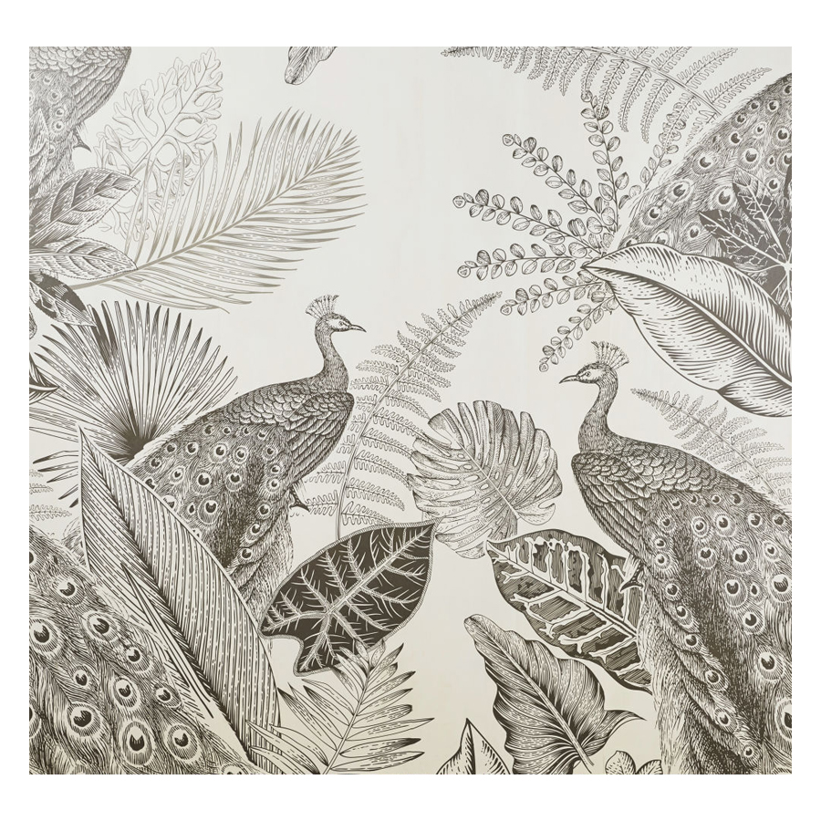 Papier peint panoramique intissé imprimé paons