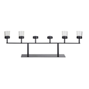 Photophore Happolyte en métal noir et verre transparent