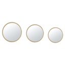 ALMA - Miroirs ronds en rotin beige (x3) D80