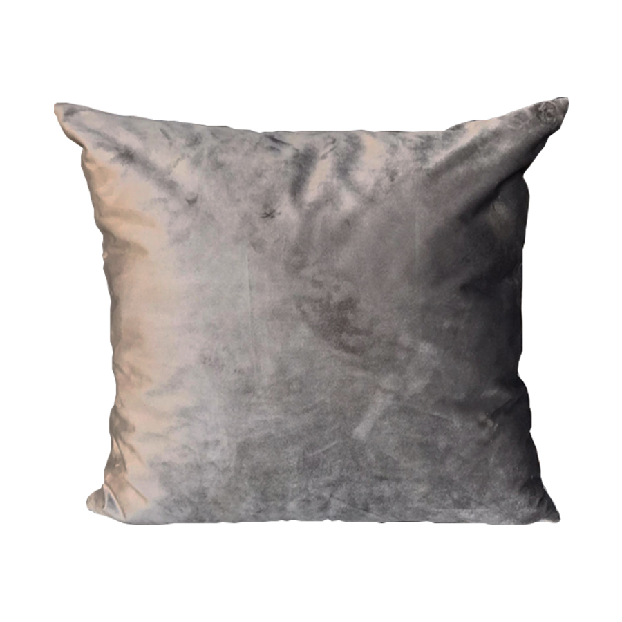 Coussin Mireille en velours gris