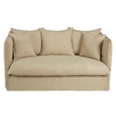 Housse de canapé Louvain en lin froissé beige