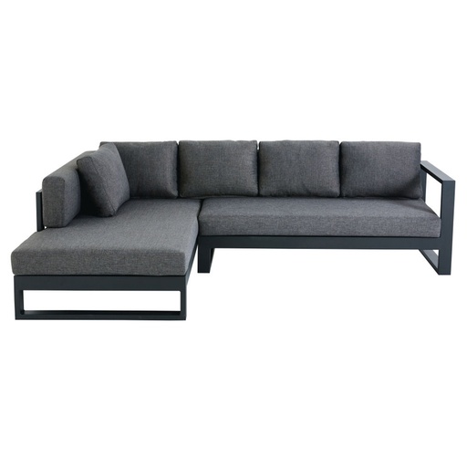 Salon de jardin Thetis 4/5 places en aluminium noir
