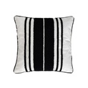 Coussin en coton rayure noir