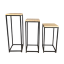 Trio de table d'appoint Tripad en pin pieds métal