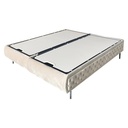 Cadre de lit Elegant en velours beige avec pieds en bois marron