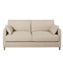 Canapé Julian convertible 3 places beige, matelas 14 cm