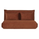 Canapé clic-clac Hallen 2 places en velours côtelé orange écureuil