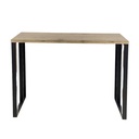 Meuble console Plexus en bois vernis taupe et métal noir