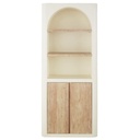 Bibliothèque Sartene 2 portes 2 étagères blanc crème