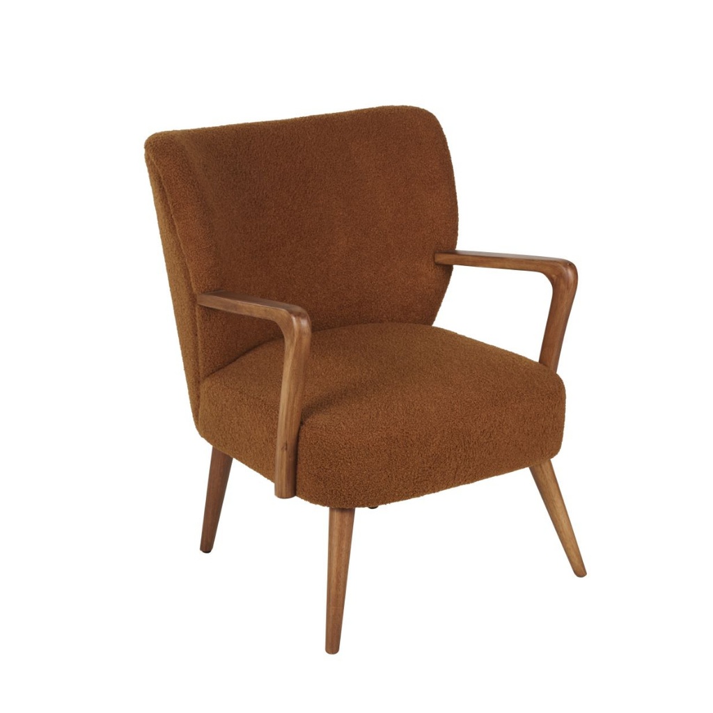 Fauteuil Meyer bouclettes coloris rouille