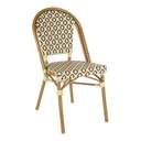 Chaise de jardin Kafe Business professionnelle en résine tressée beige et noire