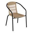 Chaise de jardin Bamba Business acier noir et résine tressée