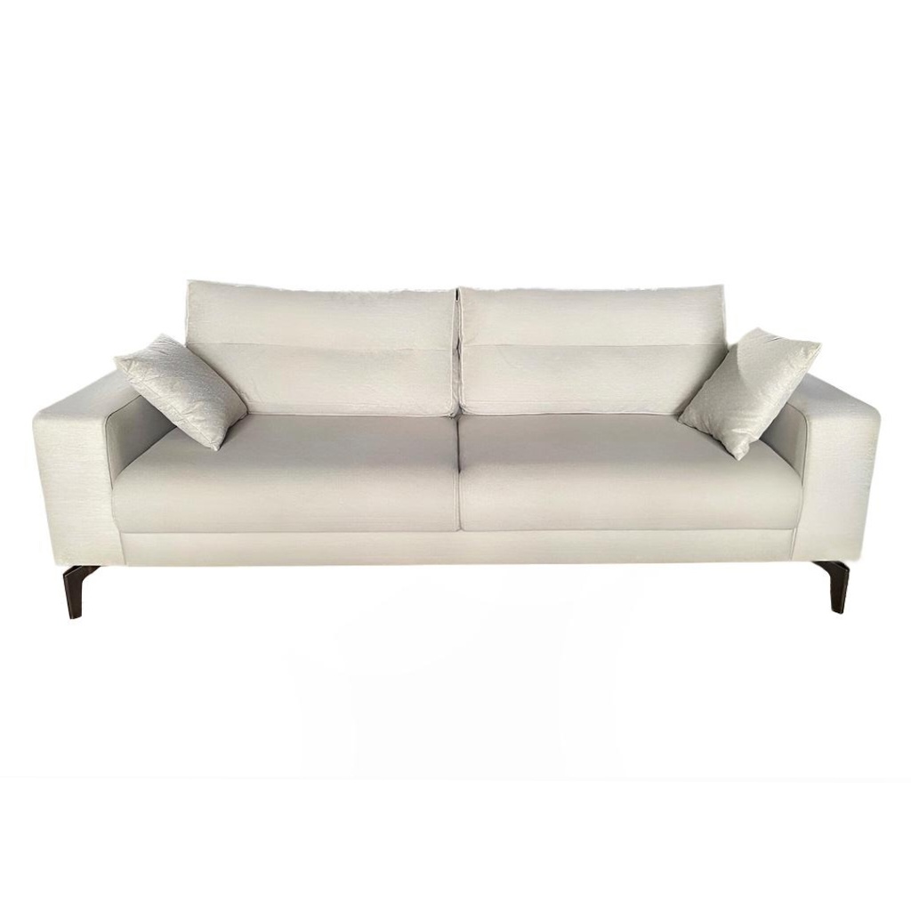 Canapé clic-clac Amelia 3 places en tissu beige clair