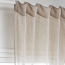 Rideau à passants voilage en lin beige à l'unité
