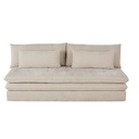 Canapé convertible Clio 2/3 places en tissu recyclé beige