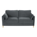 Canapé convertible Julian 3 places en velours gris anthracite