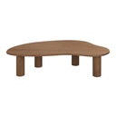Table basse ovoïde Sacramento en bois d'acacia massif marron