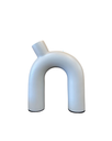 Vase Linéa en métal blanc cassé