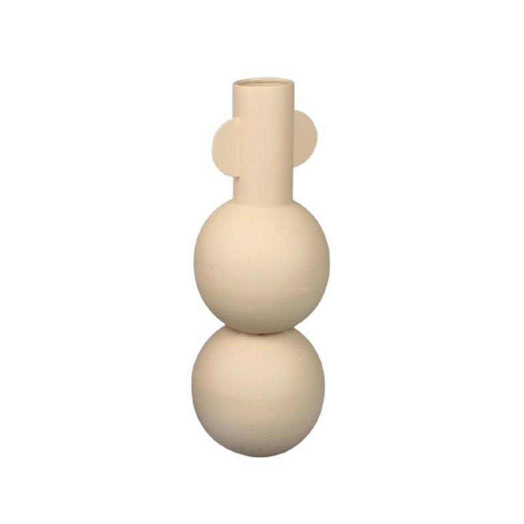 Vase en métal Ondine beige pm