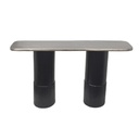 Table console Velda en métal base marron foncé et gris antique