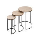 Lot de 3 tables d'appoint rondes en métal