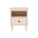 Table de chevet Milie beige rosé, 1 tiroir et 1 niche