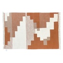 Tapis Aberdeen tissé avec franges en coton beige, sable, terre cuite 250x150cm