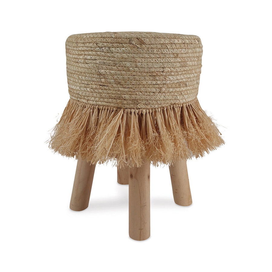 Tabouret Cute en raphia naturel