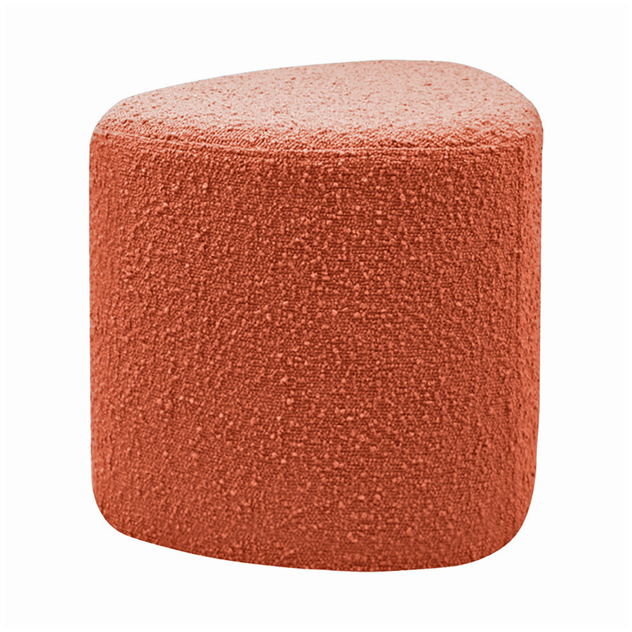 Tabouret Eve en tissu bouclette rouille