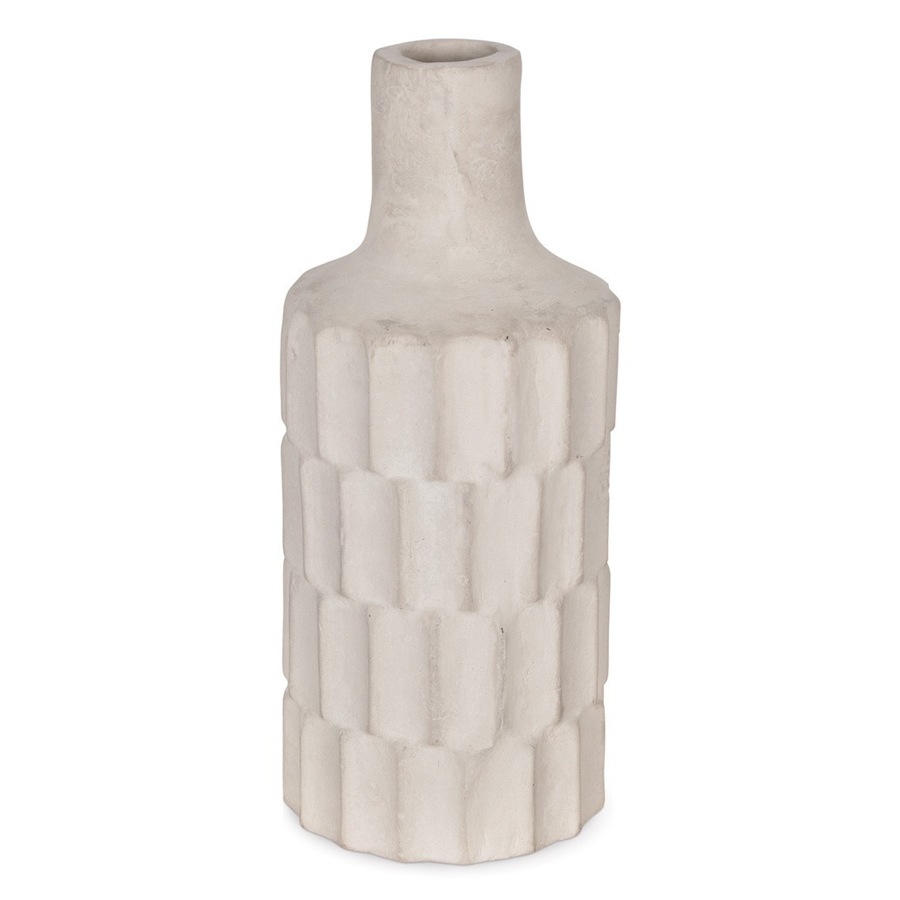 Vase Facette en papier mâché blanc PM