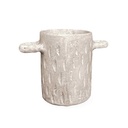 Vase design Oreille en papier mâché blanc
