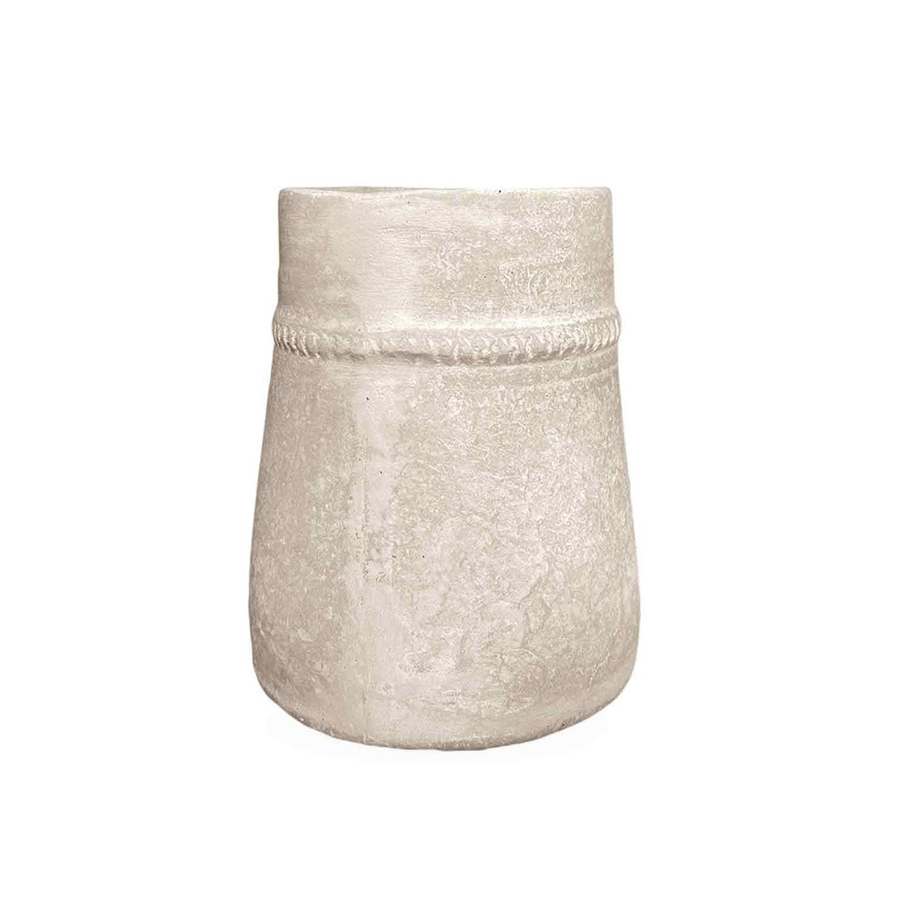 Vase Mineral en papier mâché blanc