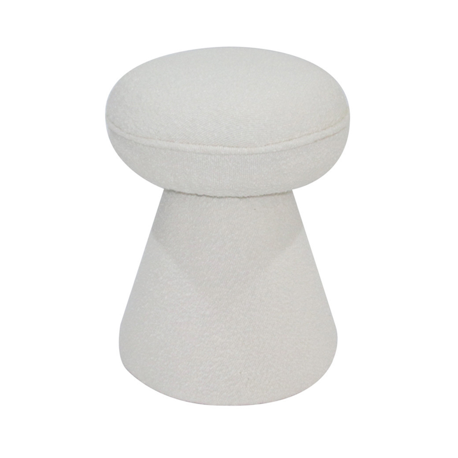 Tabouret Edouard en tissu boucle naturel