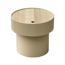 Bout de canapé Strie en MDF peint et frêne beige