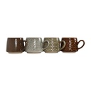 Set de 4 mugs Guepard en grès à motifs