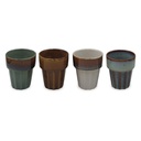 Set de 4 gobelets Cantine pm en grès strié