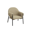 Fauteuil Forge en tissu sable et métal coloris noir