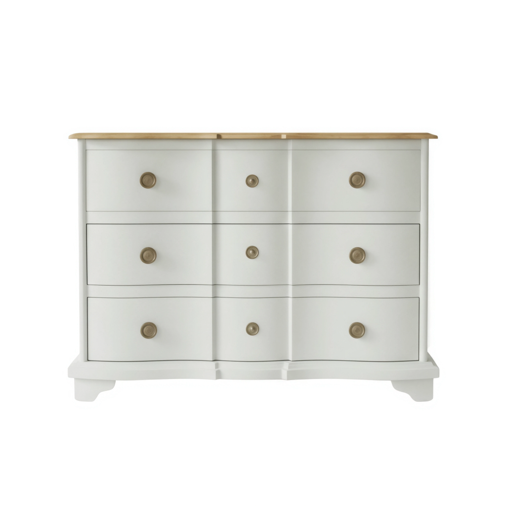 Buffet Eugenie 2 tiroirs en manguier massif gris