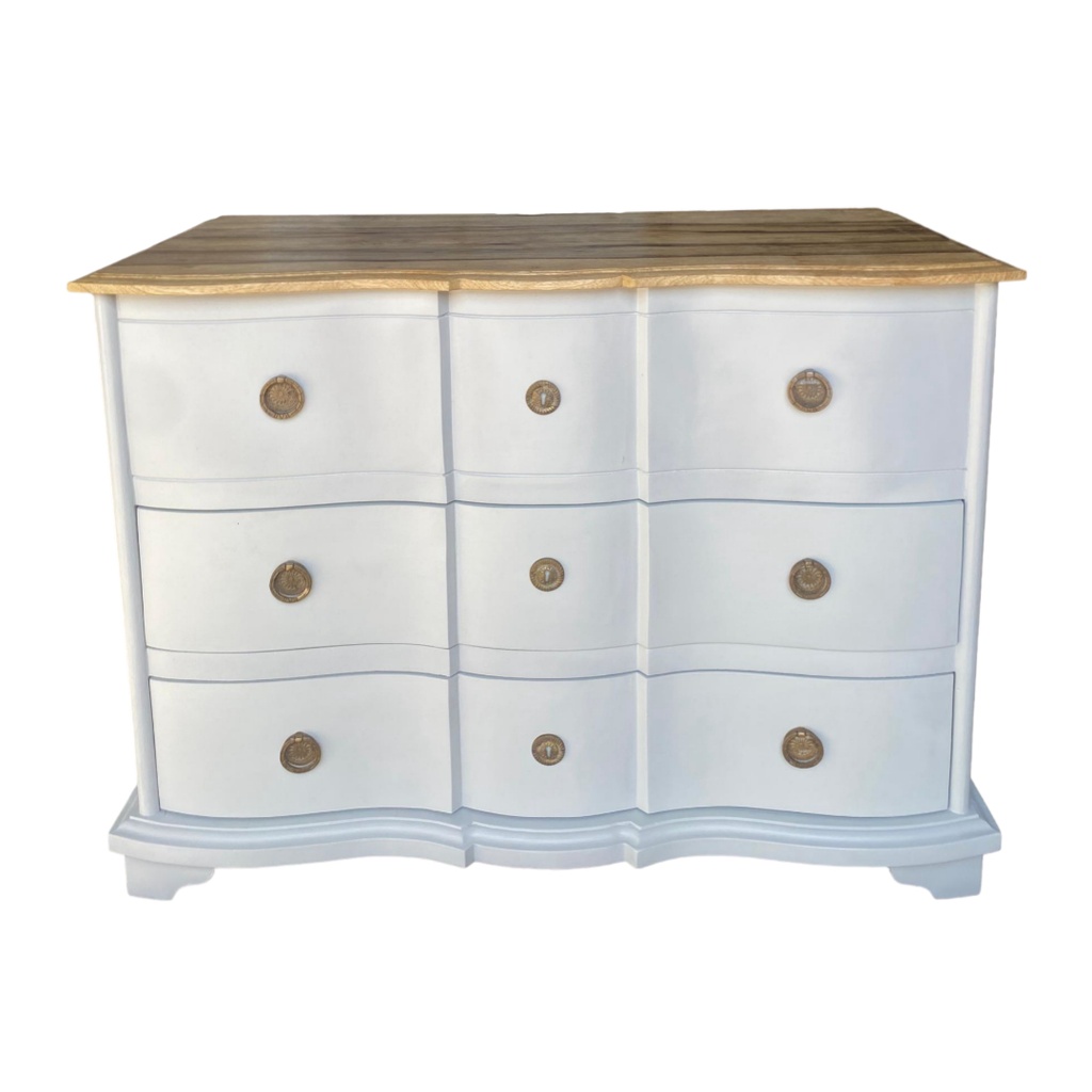 Buffet Eugenie 2 tiroirs en manguier massif gris