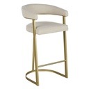 Chaise de bar Warren beige et métal coloris dorée