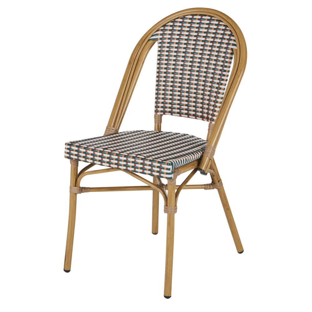 Chaise de jardin professionnelle Kafe Business en résine tressée beige