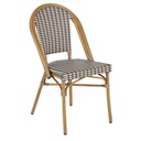 Chaise de jardin professionnelle Kafe Business en résine tressée beige