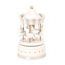 Boîte à musique Oulanka carrousel lapins gris et blanc