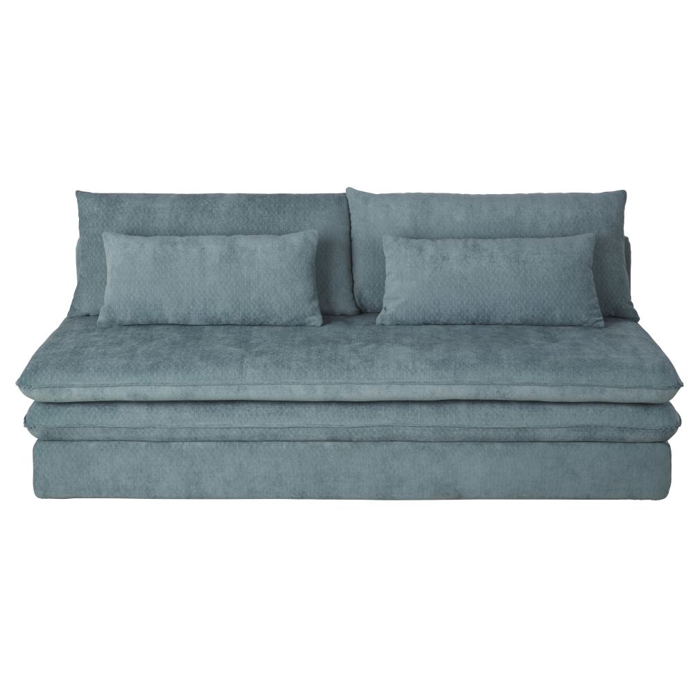 Canapé convertible Clio 2/3 places en tissu bleu canard