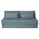 Canapé convertible Clio 2/3 places en tissu bleu canard