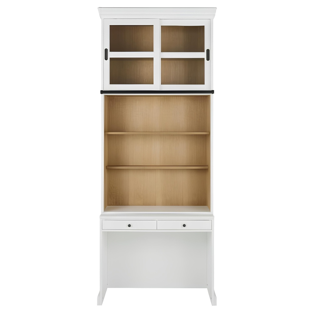 Bibliothèque bureau Versailles en bois bicolore