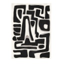 Toile encadrée motifs abstraits avec caisse américaine noir 100x140 cm